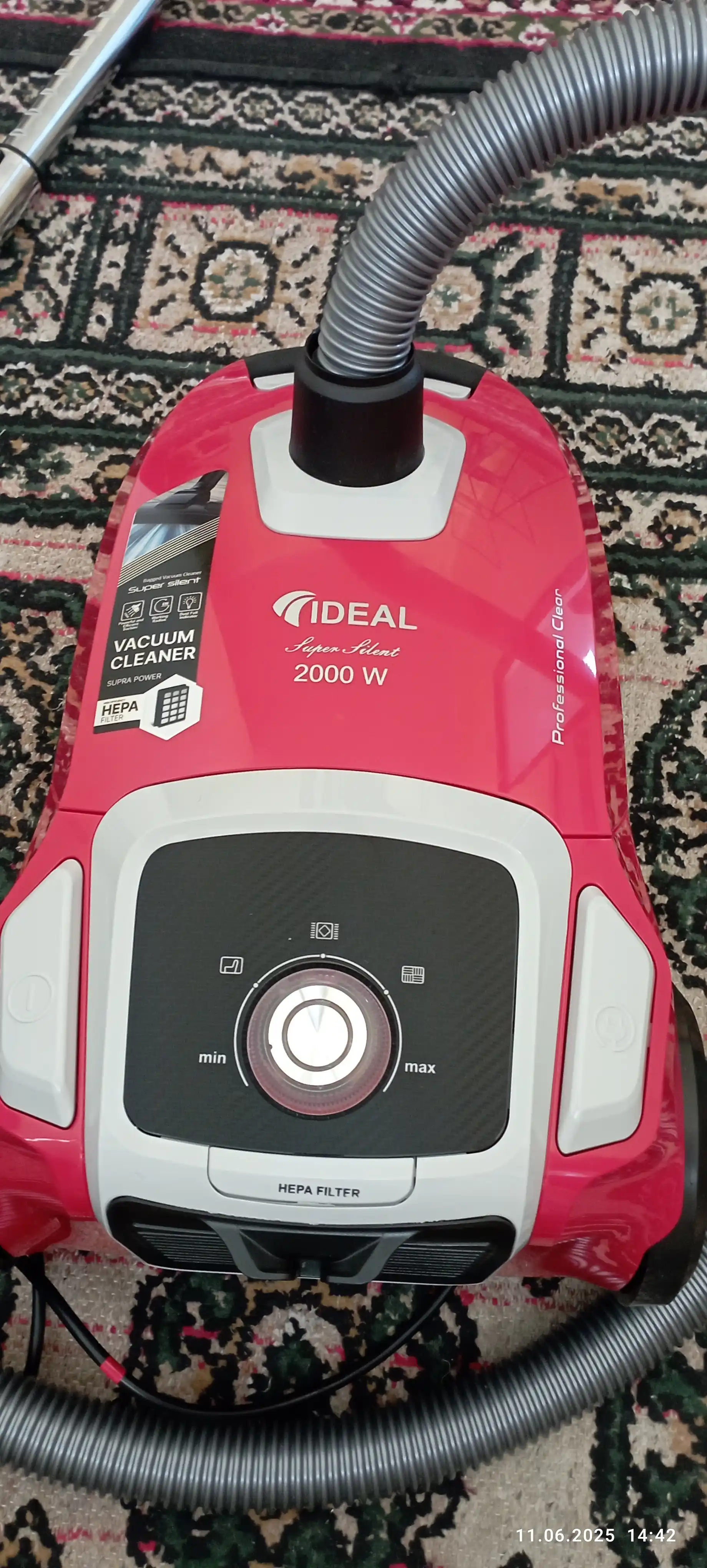 Пылесоc Ideal VC-2000, 2000 Вт, Hepa фильтр, 8 м