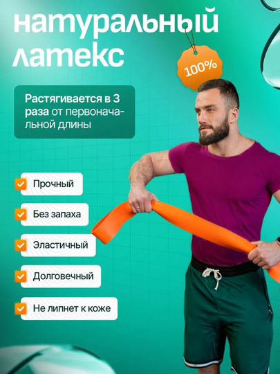 Набор фитнес резинок, 4 шт, эспандер ленточный, для силовых тренировок