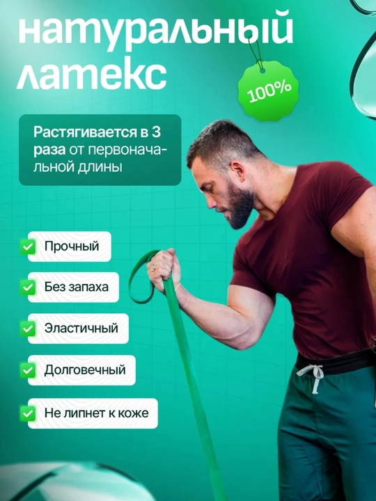 Набор фитнес резинок, 4 шт, эспандер ленточный, для силовых тренировок