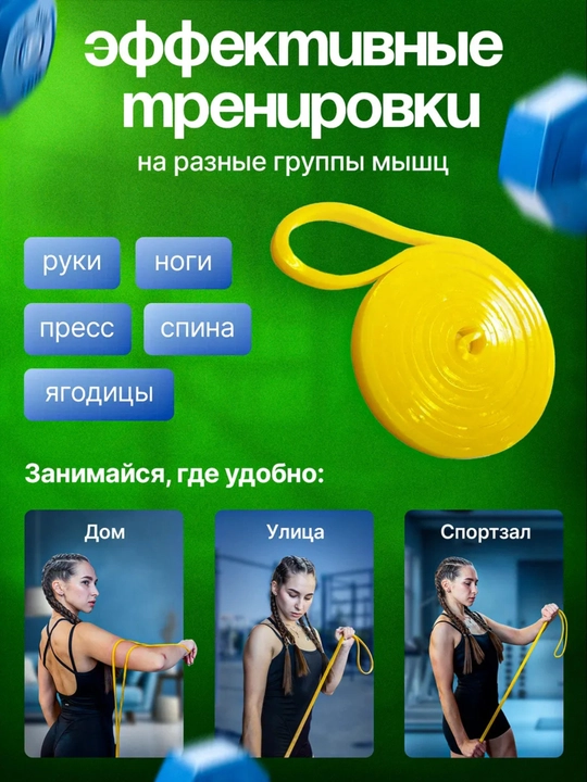 Набор фитнес резинок, 4 шт, эспандер ленточный, для силовых тренировок