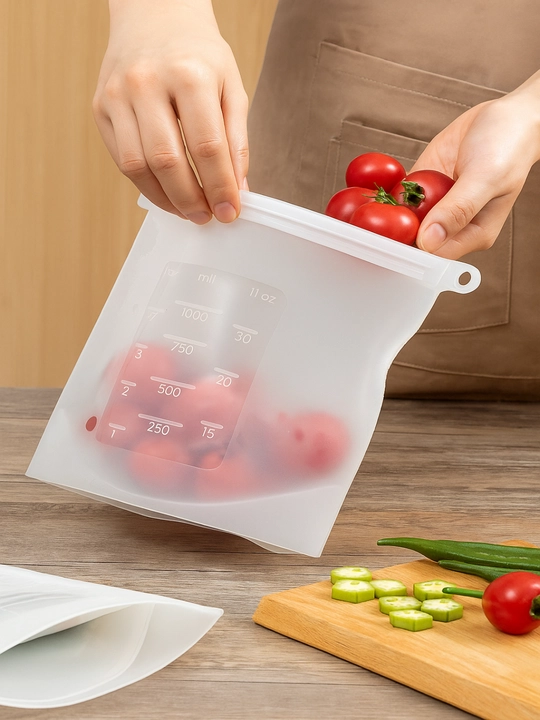 Силиконовый пакет для хранения продуктов, фреш-пакет