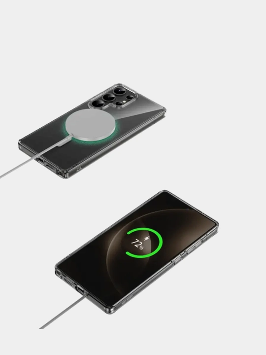 Прозрачный чехол Green Lion Magsafe Crystal Clear для Samsung S24, S25, S26 Plus/Ultra