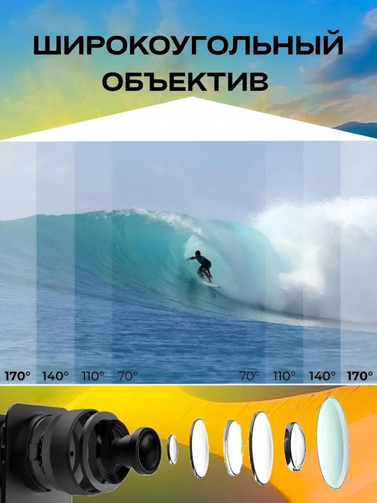 Sport kamerasi, tungi ko'rish kamerasi, SD-karta, magnit so'rg'ich va Wi-Fi bilan, 1080P