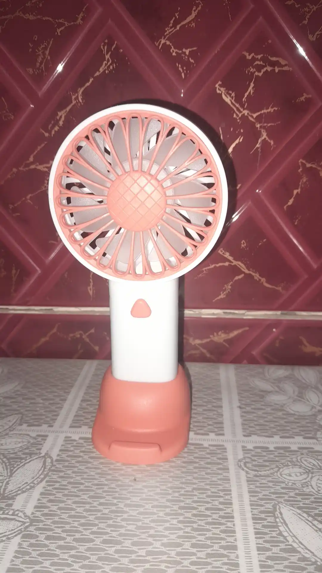 Mini ventilyator USB quvvatlash va telefon ushlagich, 2 tasi 1 da LED