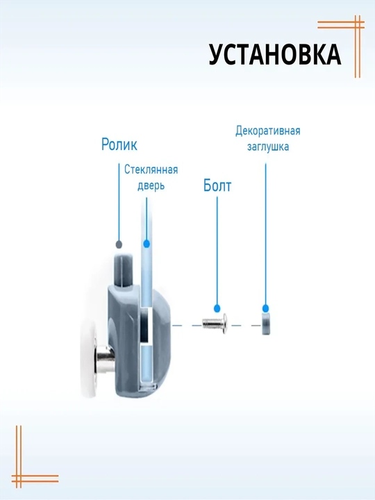 Ролики для душевой кабины, 23 мм, верхний