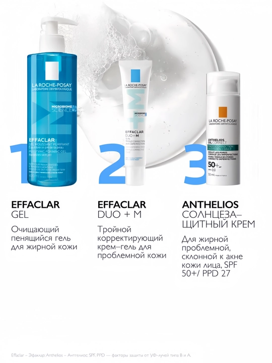 Effaclar очищающий пенящийся гель для жирной, чувствительной кожи, склонной к акне, 400 мл