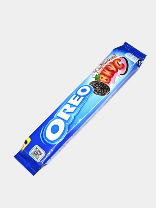 Печенье Oreo, с какао и начинкой со вкусом клубники 95 гр - 