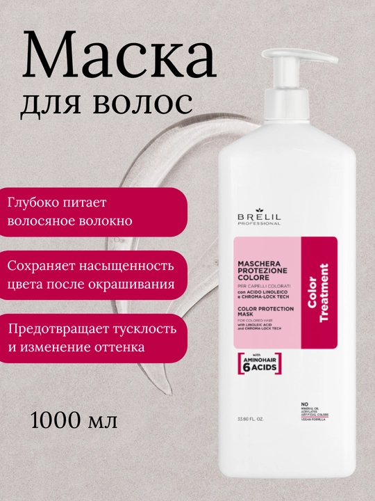 Маска для защиты цвета окрашенных волос, Color Protection Mask, 1000 мл и 220 мл - 