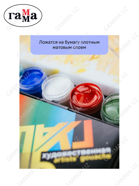 Badiiy guash Gamma "Modern", 12 rang, 40 ml, karton qadoqlash, 221004