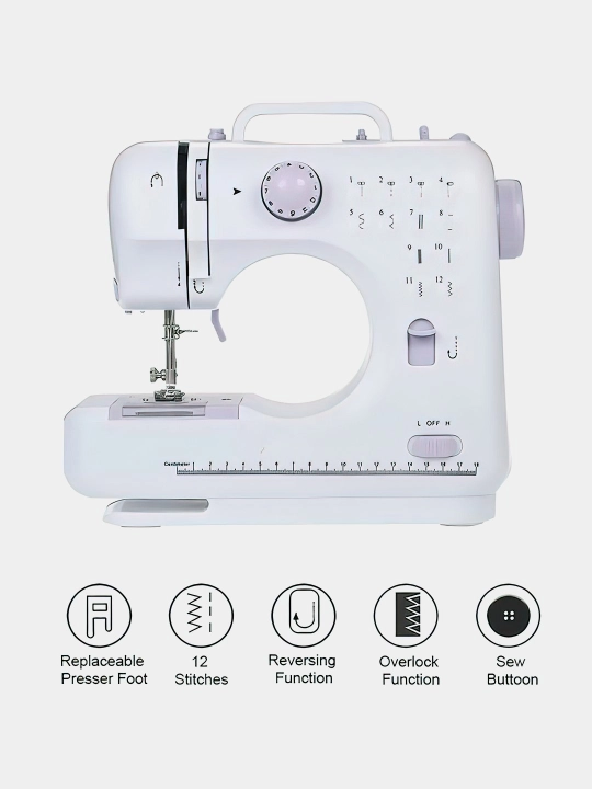 Portativ tikuv mashinasi Mini Sewing Machine SM202, FHSM-505, 12 tikmalar - 