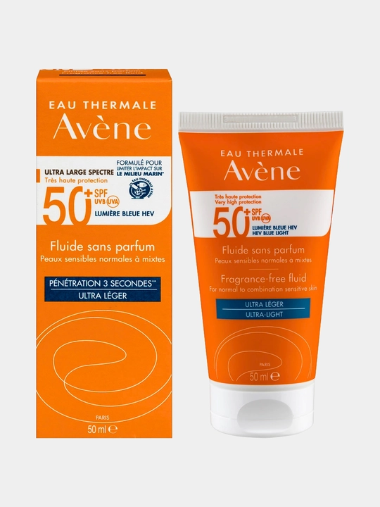 Quyoshdan Himoyalovchi Krem,Matt Tuzilmali,Suvga Chidamli-Avène Ultra-Light Fluid  SPF 50+