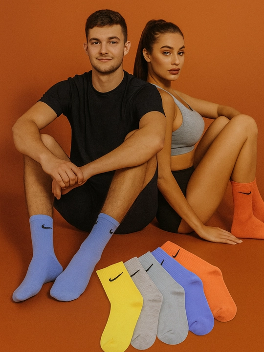 Носки Nike длинные 5 пар, 41-44, хлопок, спортивные, мужские и женские, одежда для спорта