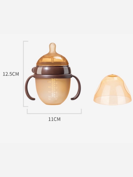 Детская бутылочка для кормления, с ручкой, силиконовая соска 150ML