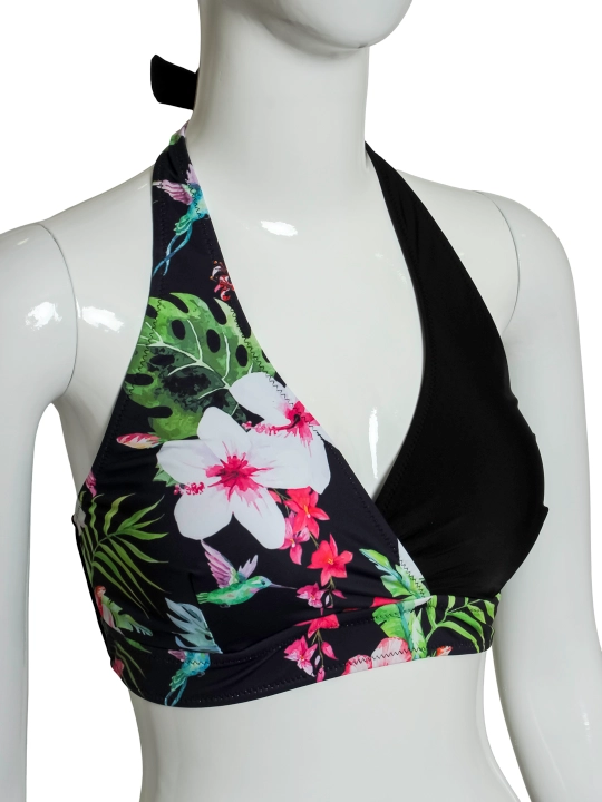 Suzish kiyimi TropicFlr uchlik seti, rangli tropik gul naqshi, XS-XL o‘lchamlar