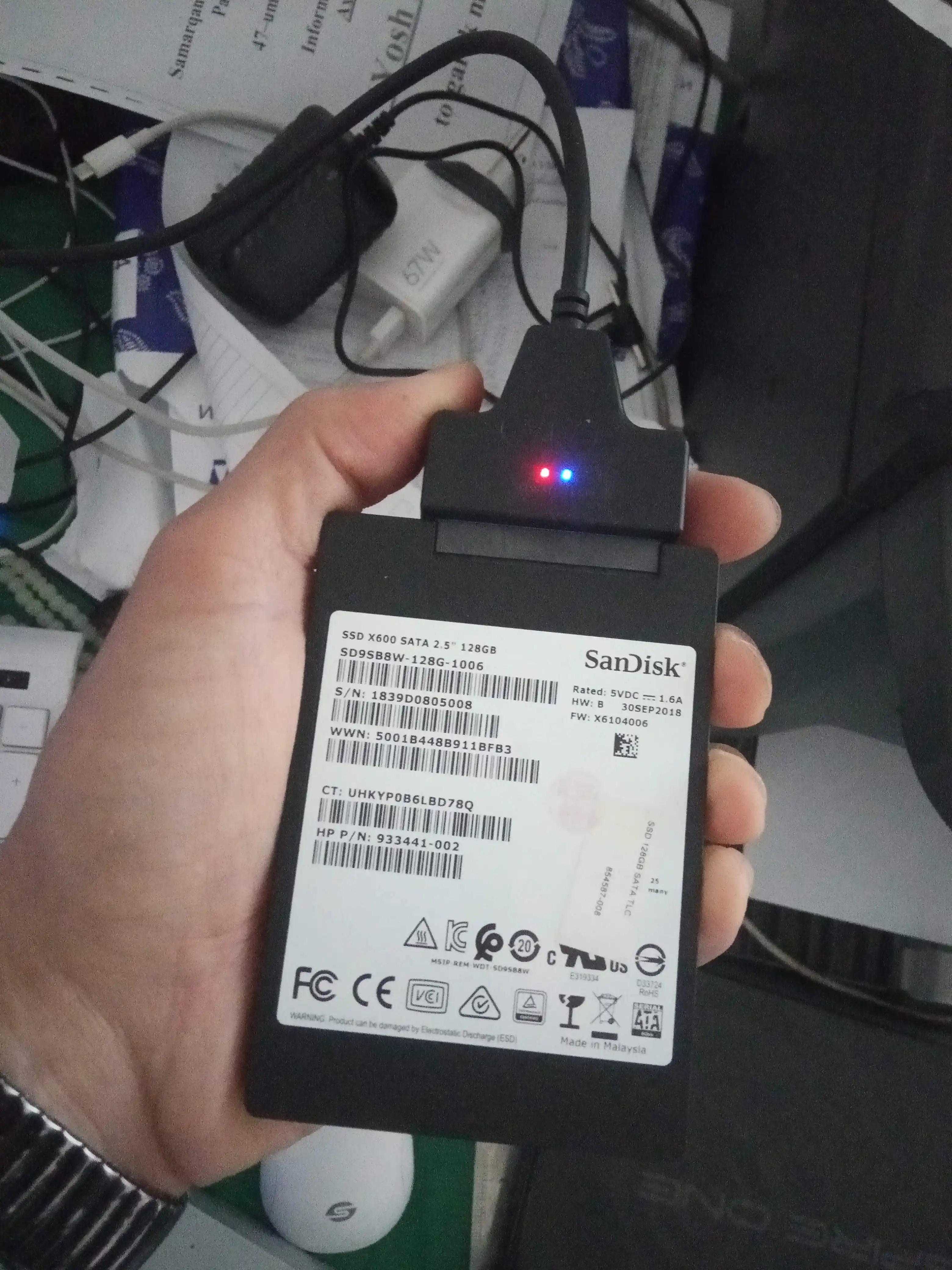 Aдаптер USB-SATA lll кабель-переходник USB 3.0 для SSD-HDD 2'5