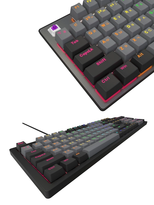 Gaming mexanik klaviatura Lorgar Azar 514, RU/ENG, RGB yoritgichli bilan