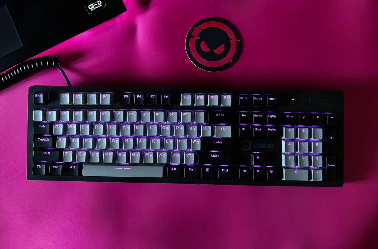 Gaming mexanik klaviatura Lorgar Azar 514, RU/ENG, RGB yoritgichli bilan