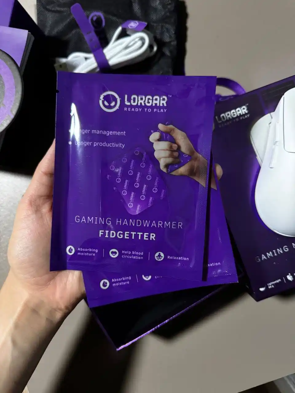 Gaming simsiz sichqoncha Lorgar MSA10W, RGB yoritgich bilan