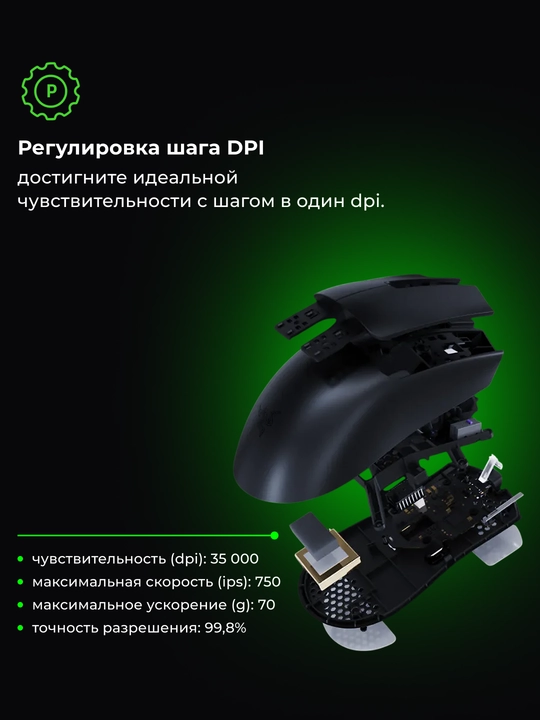 Razer Viper V3 Pro simsiz o‘yin sichqonchasi, USB-A/WL/8K, 54g, 35000 DPI