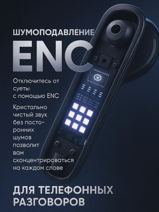Naushnik T11 ENC simsiz quloqchinlari iPhone va Android uchun, 100 soatgacha ishlash