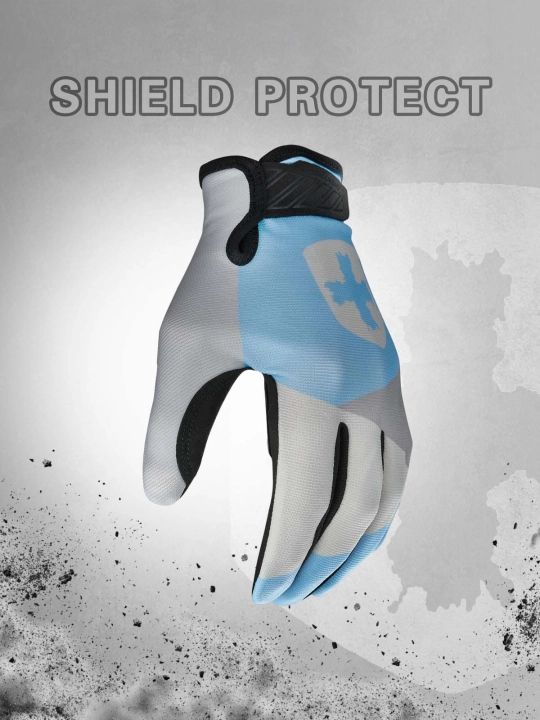 Фитнес перчатки Harbinger Shield Protect, серо-голубые