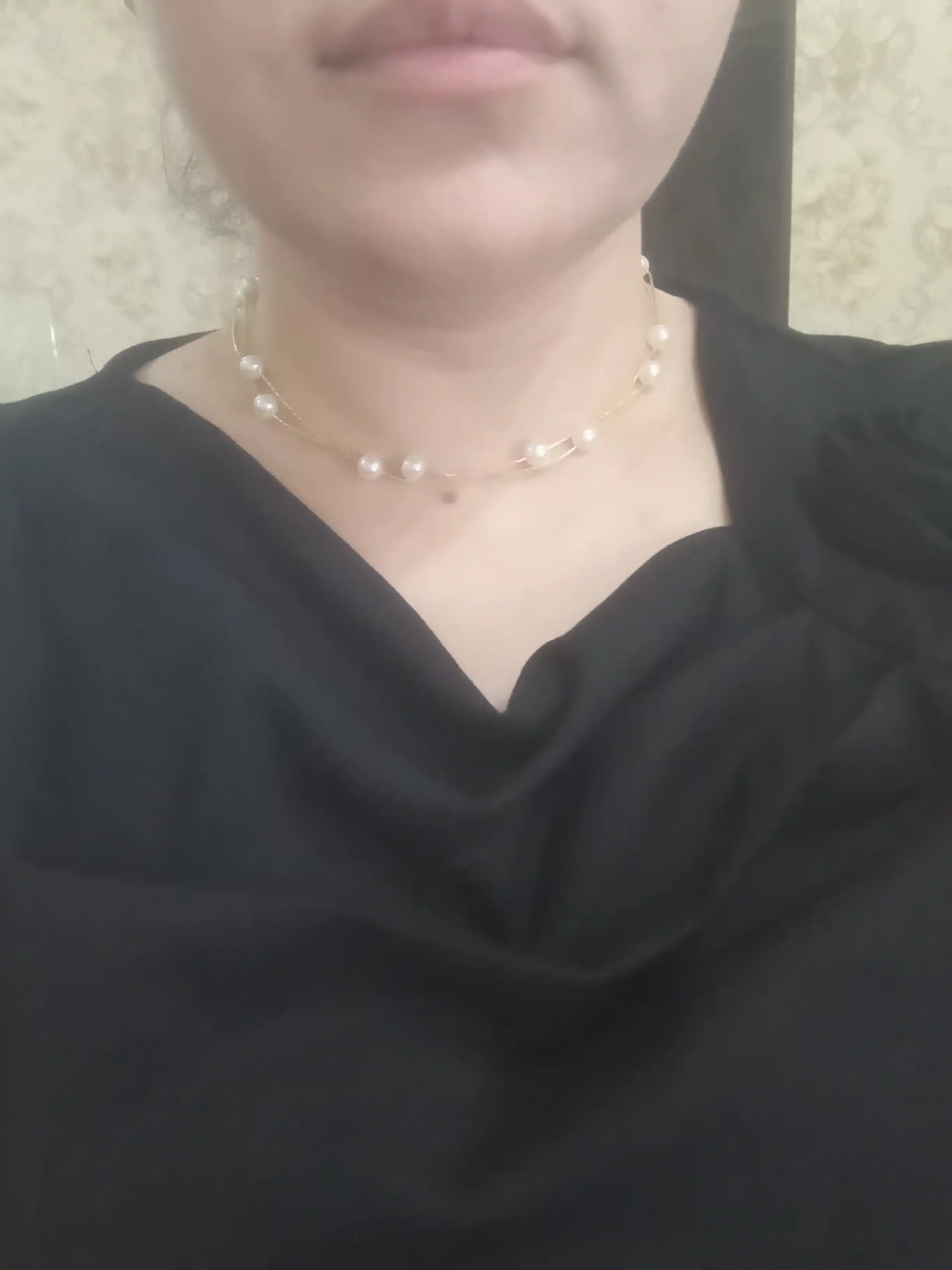 Marvarid bilan bo'yin zanjiri, choker, ayollar va qizlar uchun
