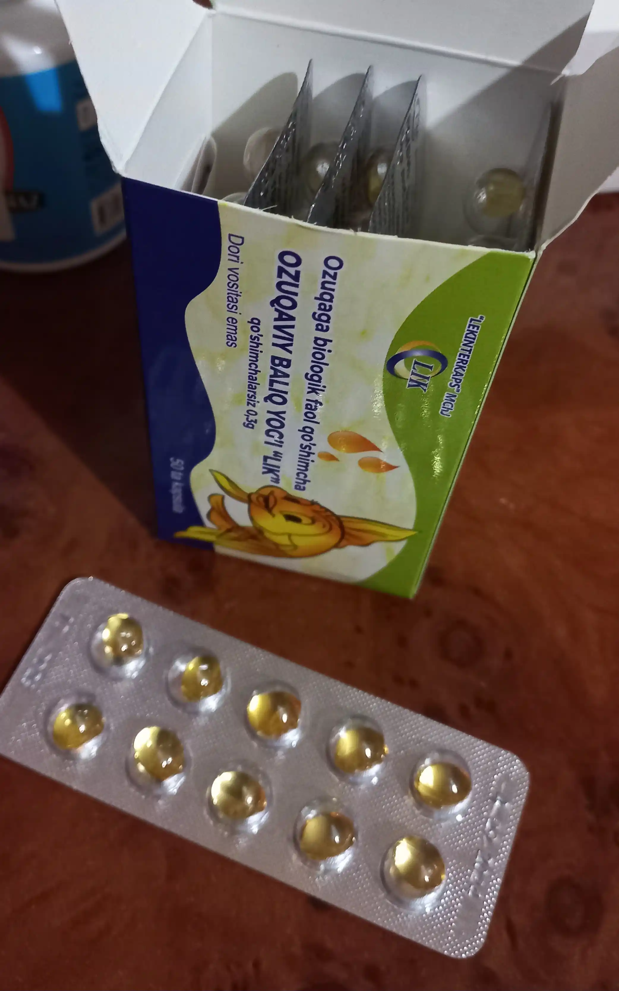 Baliq yog'i LIK qo'shimchalarsiz, 300 mg, 50 kapsula