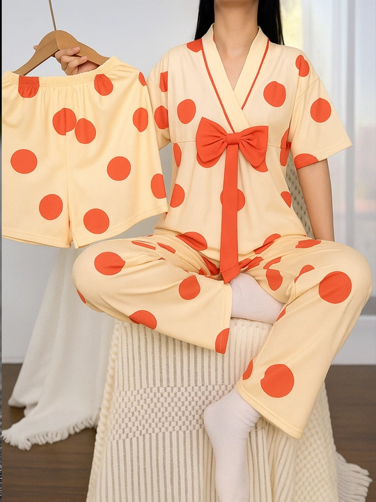 Ayollar uchun pijama to‘plami – lozim (shim) va shortik bilan, yumshoq va qulay uy kiyimi