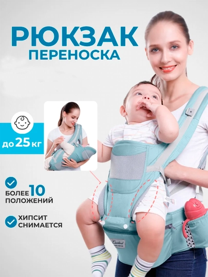 Детский эргорюкзак, сумка-кенгуру — KITOB-KENGRU-ГОЛУБ