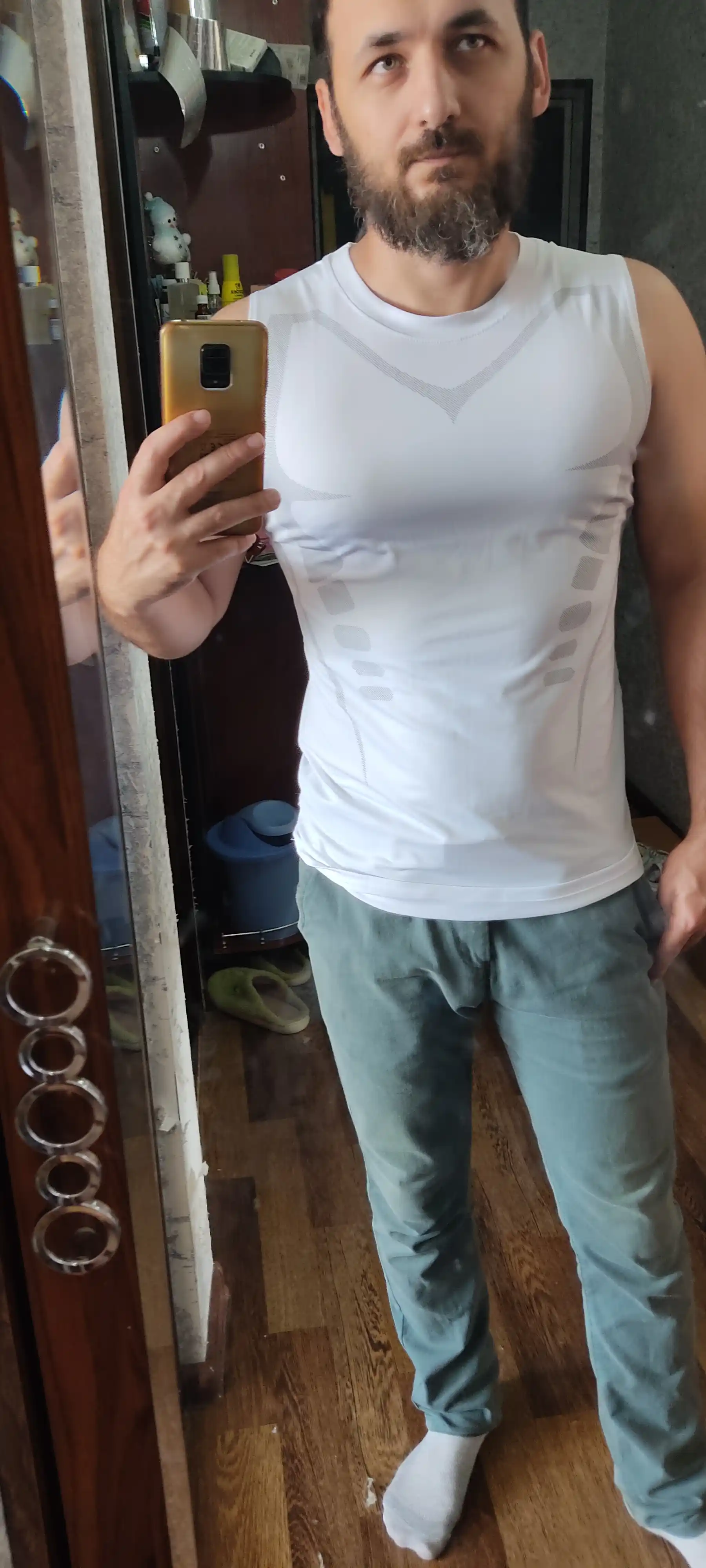 Erkaklar uchun mayka, kompression, sport, elastik, tez quriydigan, fitnes uchun