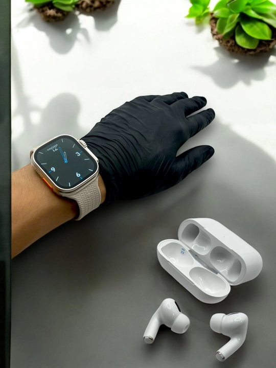 Smart Watch Ultra и наушники Pods pro, с 8 браслетами, 10 в 1, умные часы