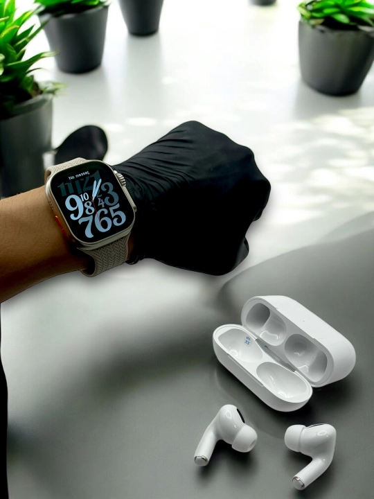 Smart Watch Ultra и наушники Pods pro, с 8 браслетами, 10 в 1, умные часы
