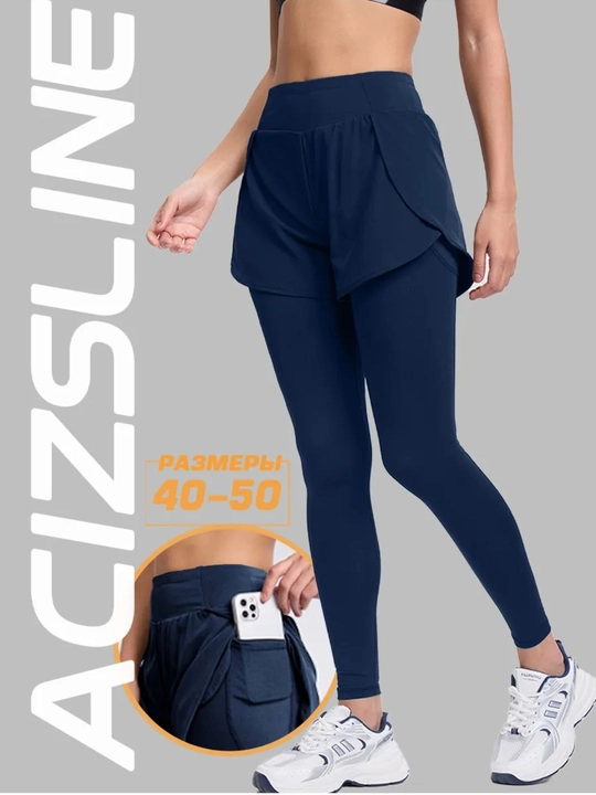 Ayollar uchun legginslar, yoga va sport uchun cho‘ntakli fitnes kiyimlari, 2 ta 1 da - 