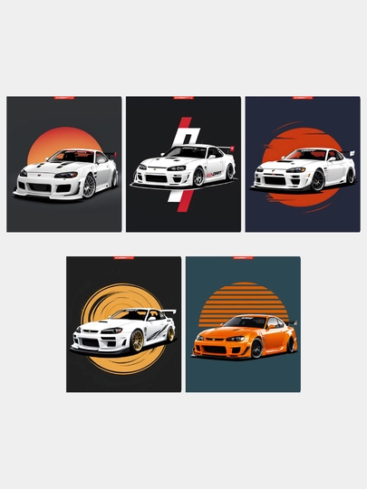 Тетрадь, А5, 48 листов, клетка, "Sport cars" 5 шт — GORFAM-GRHF375