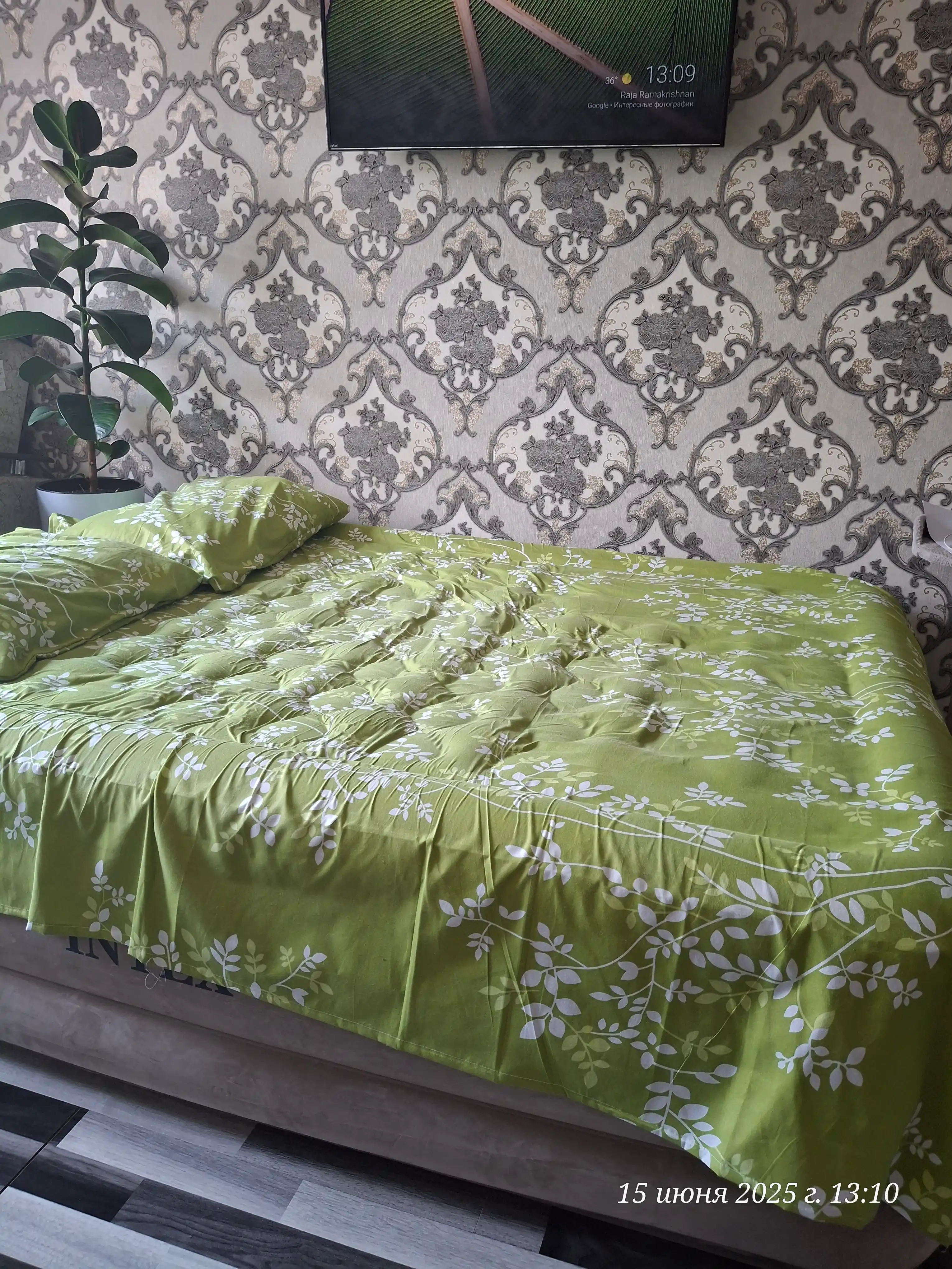 Ikki kishilik shishiriladigan karavot, 152*203*46 sm, o‘rnatilgan elektr nasosi bilan, Intex