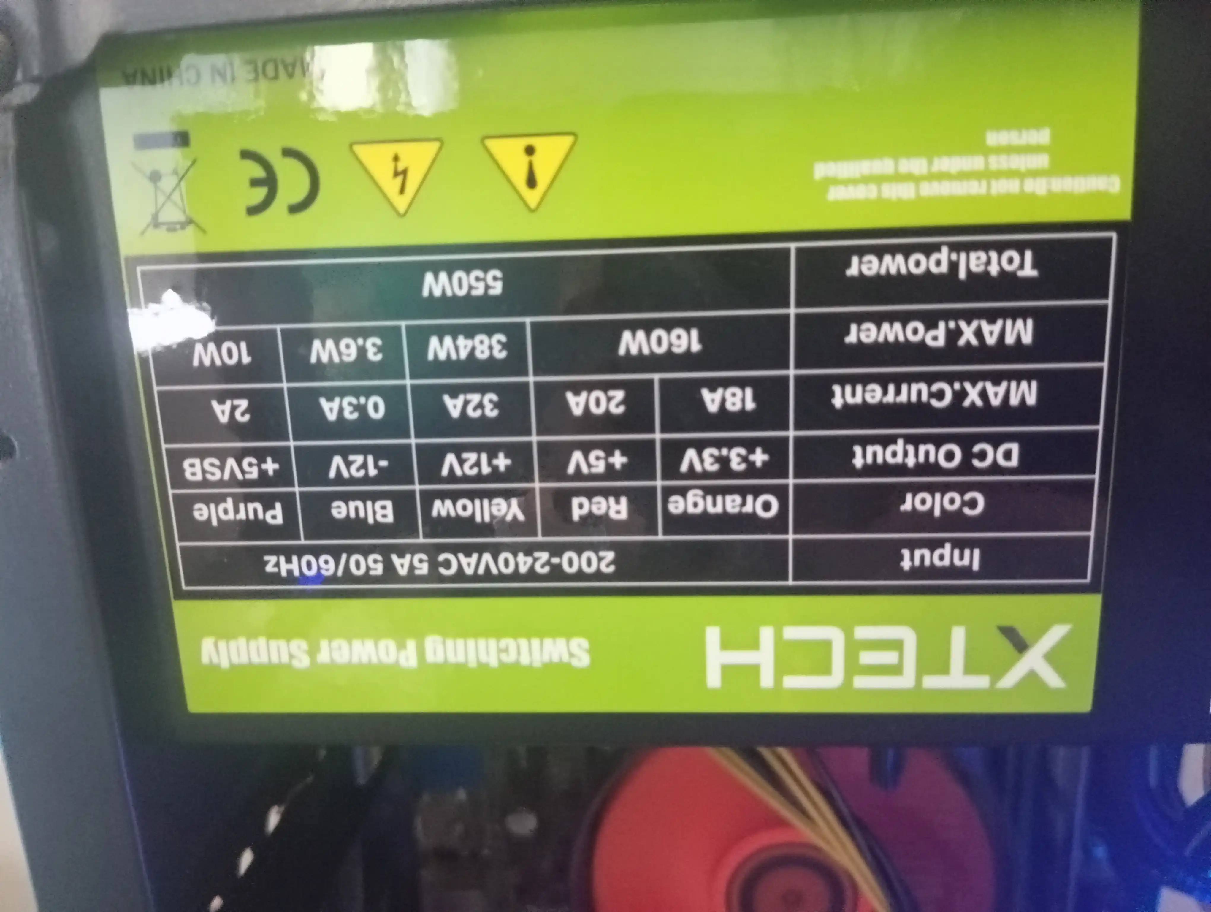 Блок питания XTECH 550 W, кабель питания в подарок