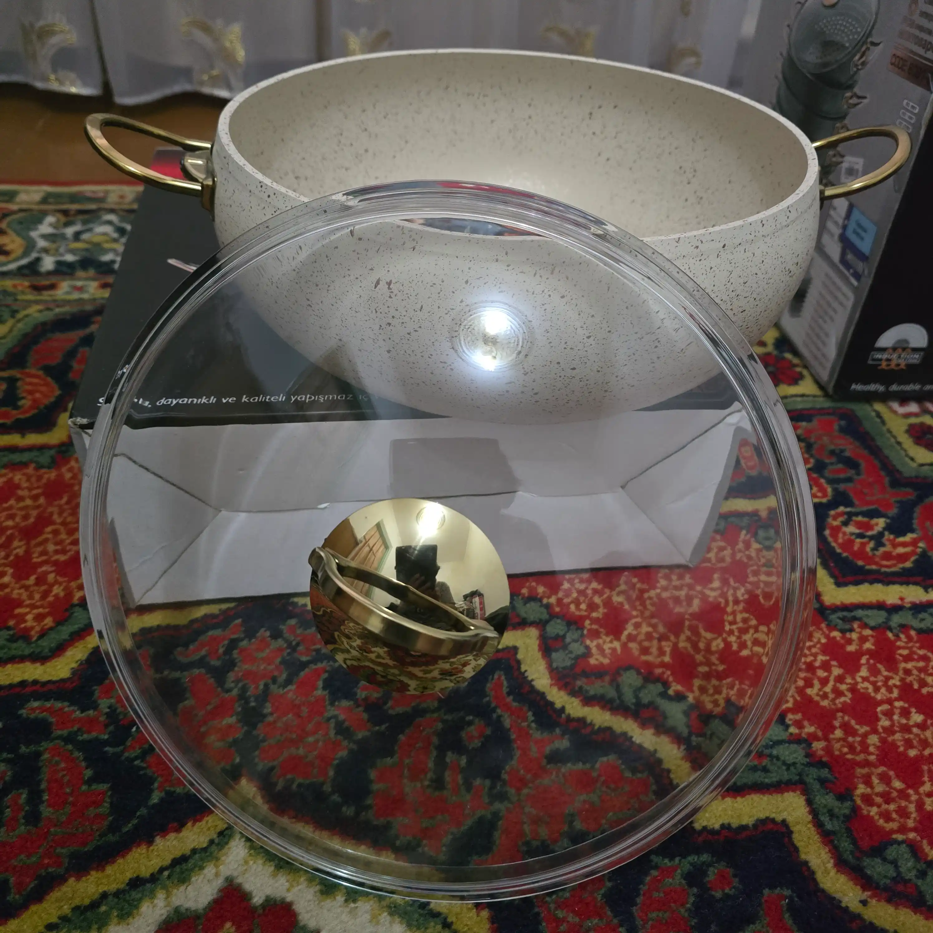 Кастрюля O.M.S Granit антипригарная, с крышкой 3141