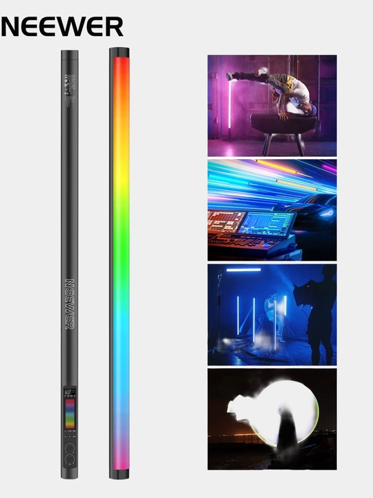 RGB Neewer TL90C chiroq, 30W, 6000mAh, 2500–10000K, APP, DMX, uzunligi 94.5 sm