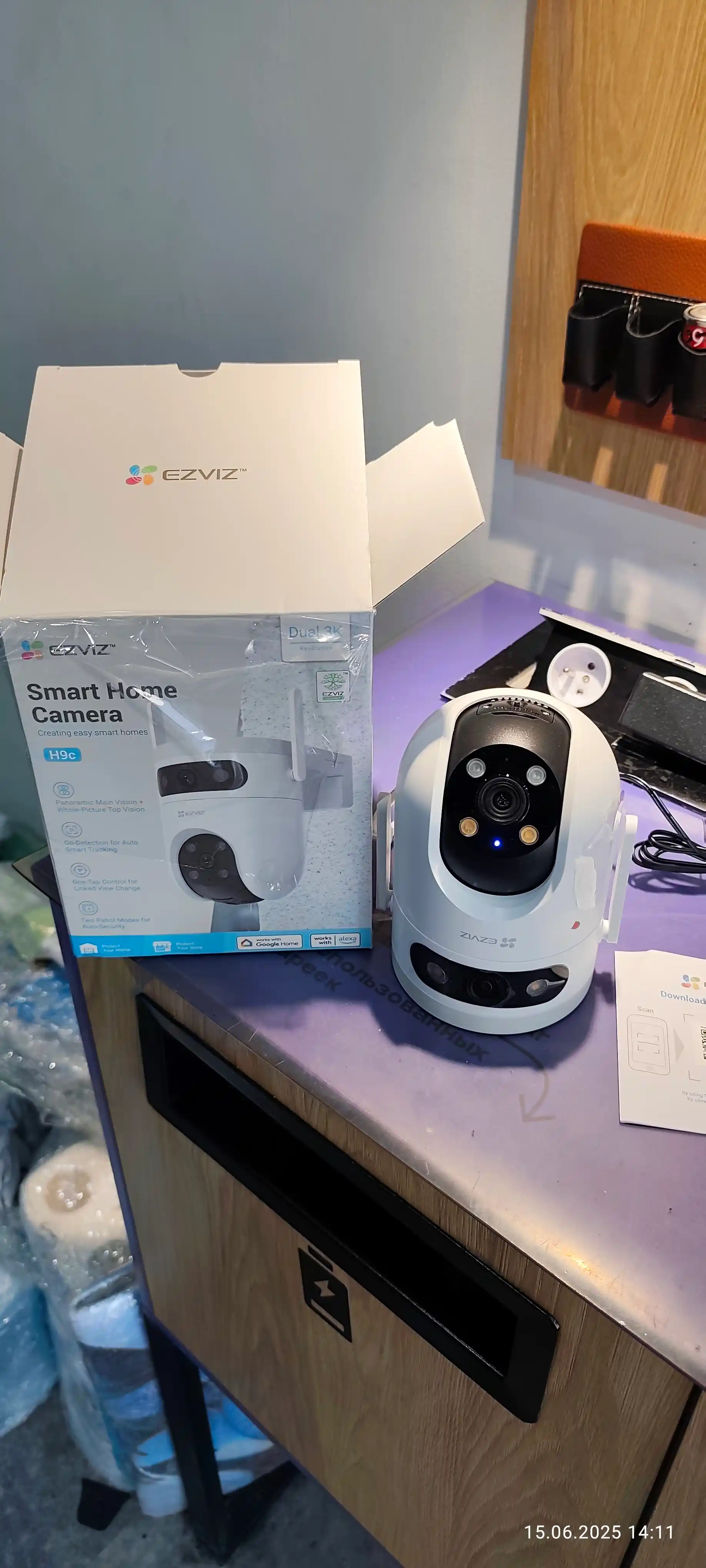 Ezviz камера H9C 3k, 5+5, Wi-Fi, двойная линза 5 Mp, цветное изображение