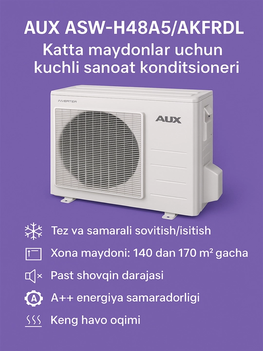 AUX ASW-H48A5/AKFR1DL Мощный промышленный кондиционер для больших помещений - 