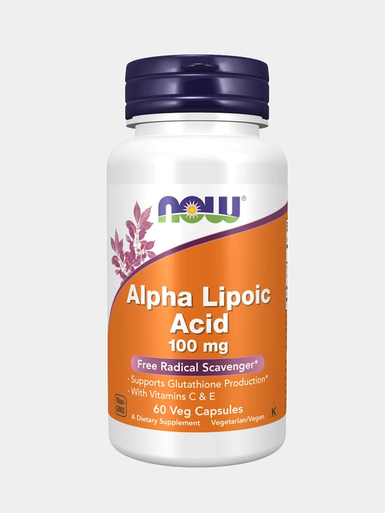 Now Foods, Alfa lipoik kislotasi, 100 mg kapsulalarda