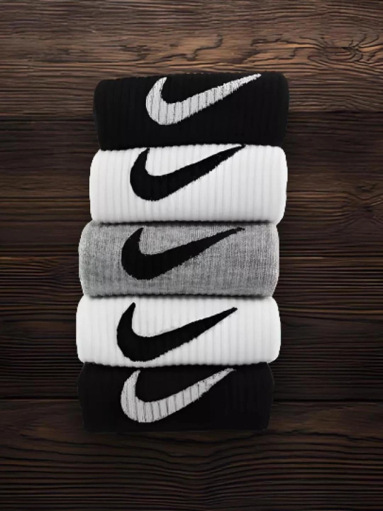 "NIKE" erkaklar va ayollar uzun sport paypoqlari, yoz mavsumi uchun, 3-5-10 donalik to‘plam