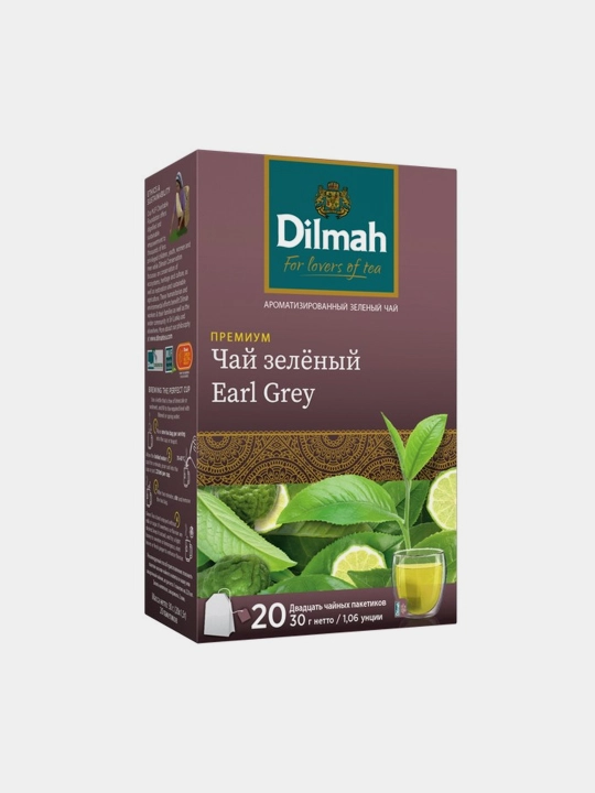 Yashil choy Dilmah Earl Grey, 20 paket - 