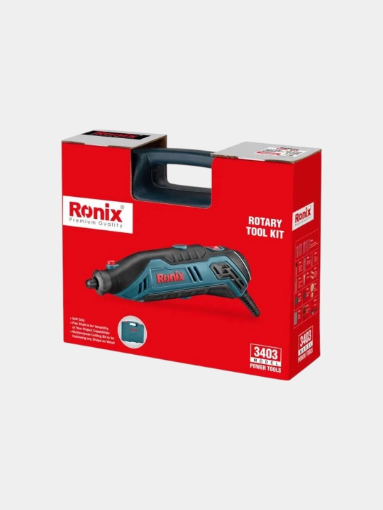 RONIX 3403 – Rotatsion asboblar to‘plami (40 dona), 130 Vt 2.3-3.2mm - 