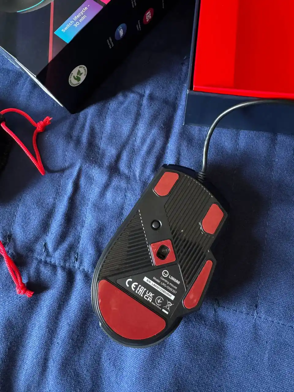 Gaming sichqoncha simli Lorgar Jetter 357, RGB yoritgich bilan