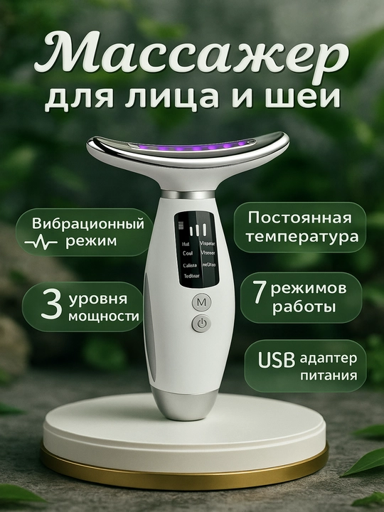 Массажер для лица шеи, микротоковый, электрический, от отеков - 