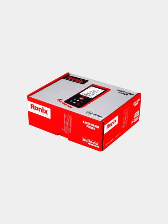 Ronix RH-9351 50M lazerli masofa o‘lchagich – IP54, rangli ekran, ovozli yordamchi
