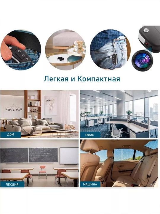 Мини Камера-ключ от машины, Full HD 1080
