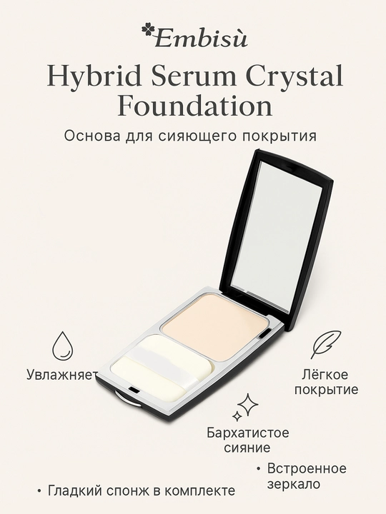 Пудра Embisu Hydro Essential Crystal Twin, для всех типов кожи, SPF 40, тон 21 - 