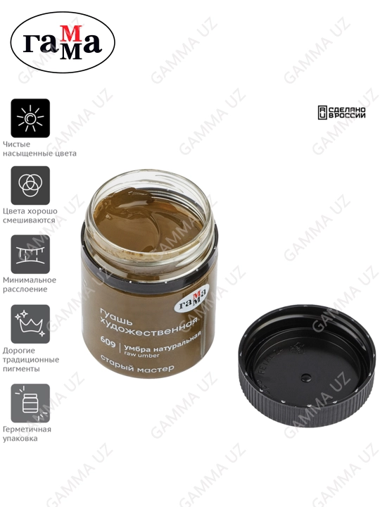 Badiiy guash Gamma "Eski usta", tabiiy umbra, 40 ml, 12112040609